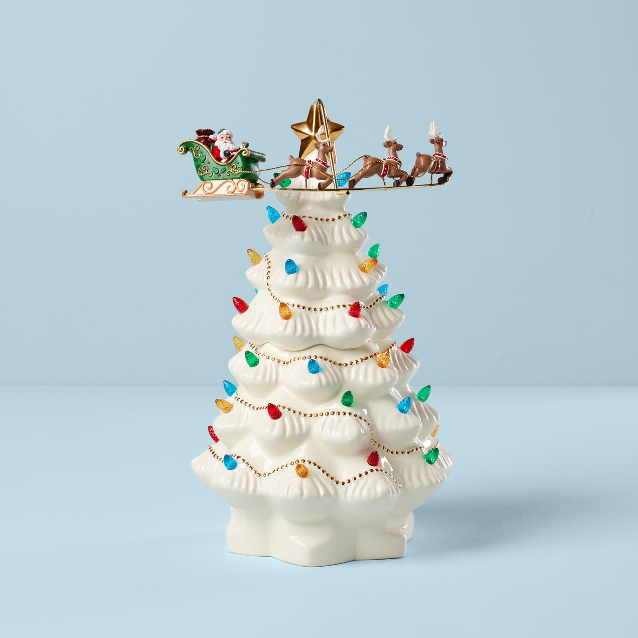 Cherished Traditions Tree with Flying Santa Figurine