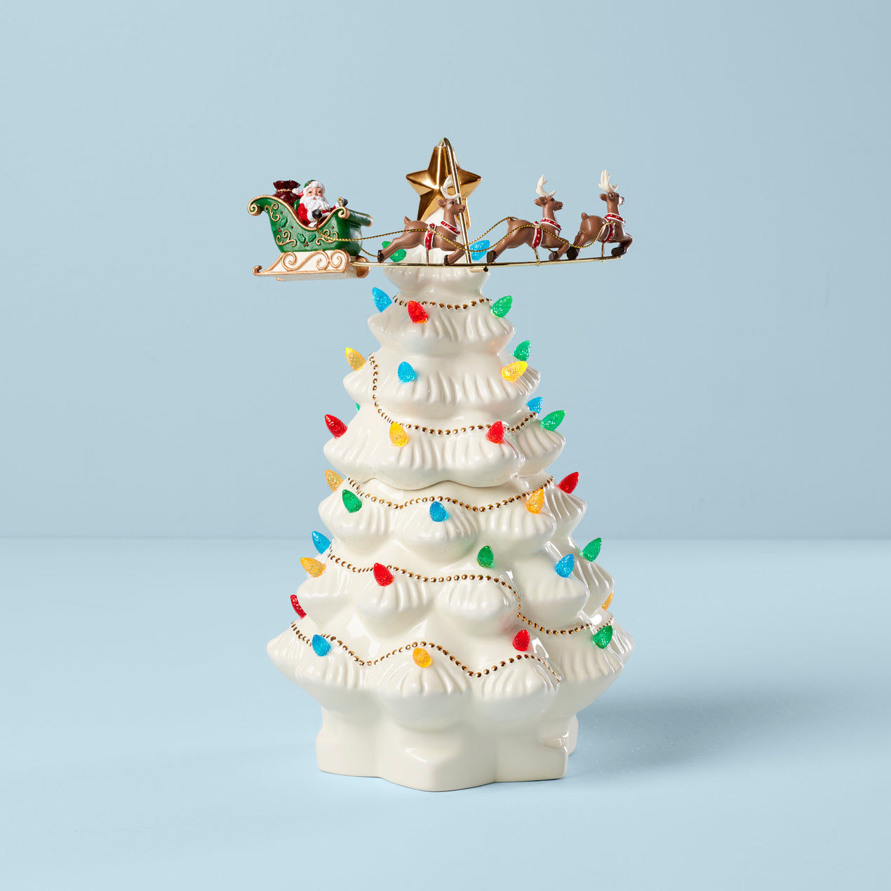 Cherished Traditions Tree with Flying Santa Figurine