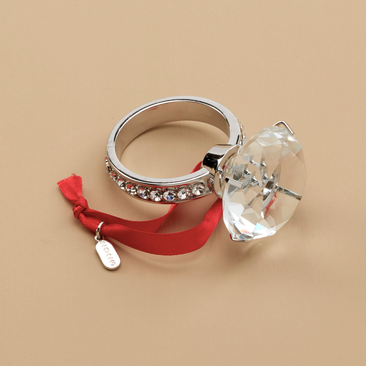 Silver-Plated Engagement Ring Ornament