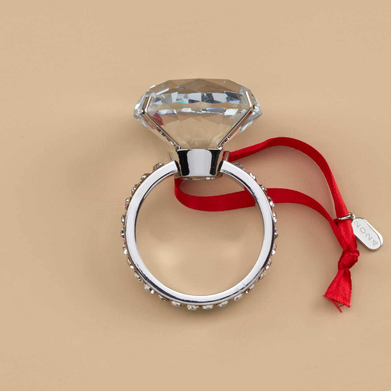 Silver-Plated Engagement Ring Ornament