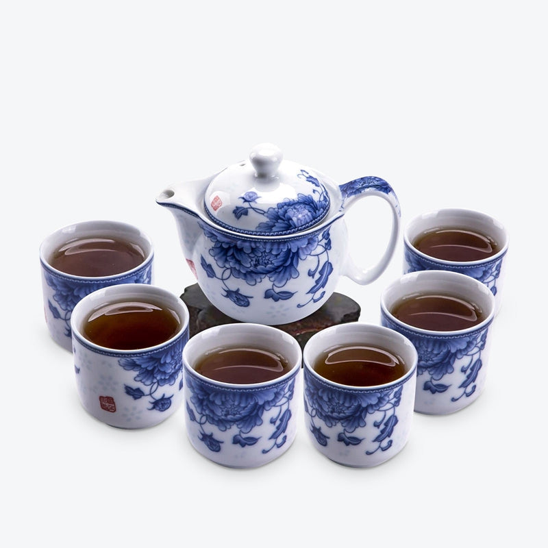Chinese Blue Flower Porcelain Tea Set