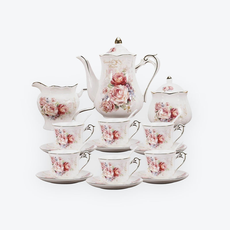 15 Pieces Vintage Porcelain Tea Set