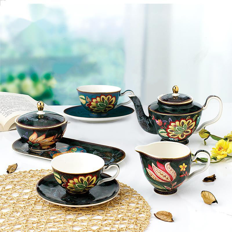 Peacock Gold line Tea Set