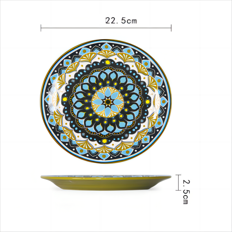 Set of 4 Hand-painted Artistic Underglaze Plate