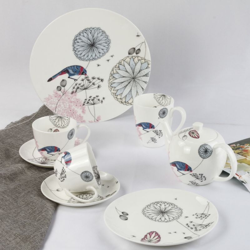 Japanese Bird Bone China Tea Set