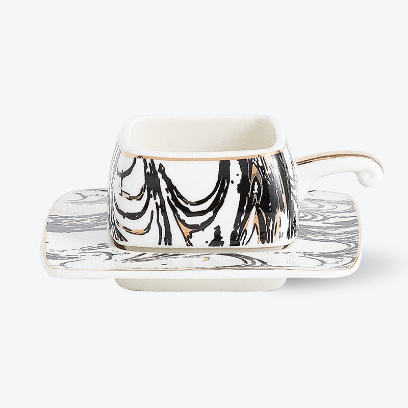 Black And White Checkerboard Coffee Set