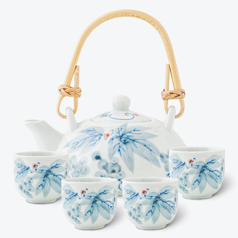 Japanese Style Hand-Painted Underglaze Tea Set
