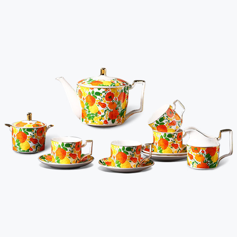 Blooming Flowers Bone China Vintage Tea Set