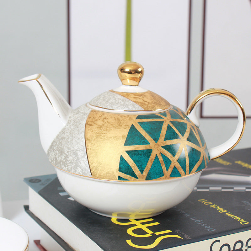 Geometric Splicing Bone China Tea For One Set