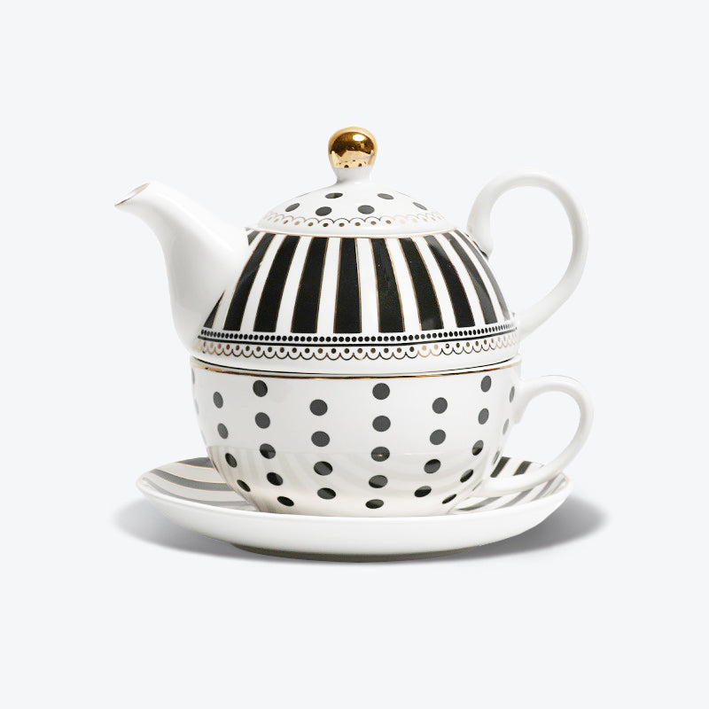 Polka Dot And Stripe Bone China Tea For One Set