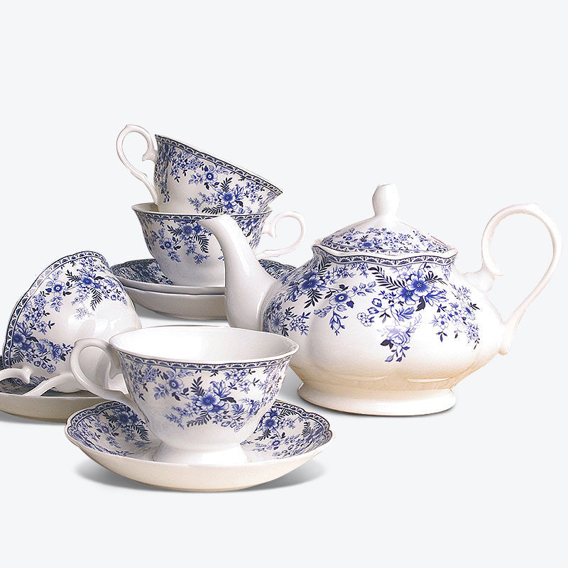 Blue Flowers English Ceramic Tea Set