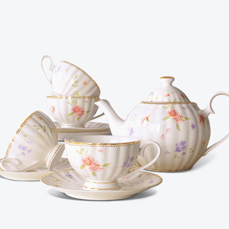 Red Flower English Ceramic Tea Set