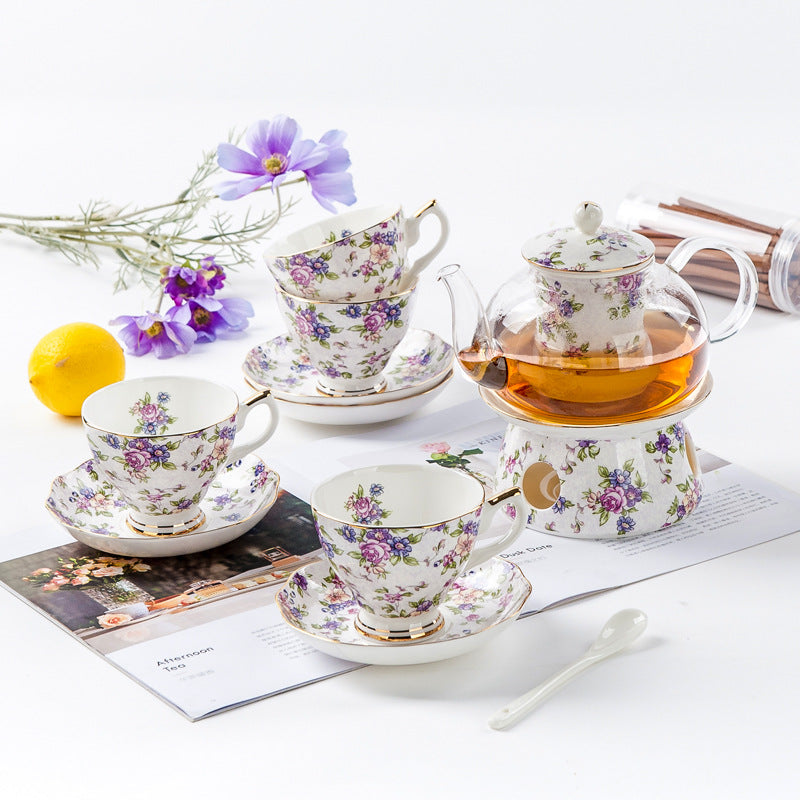 Flower Bird Ceramic English Tea Set
