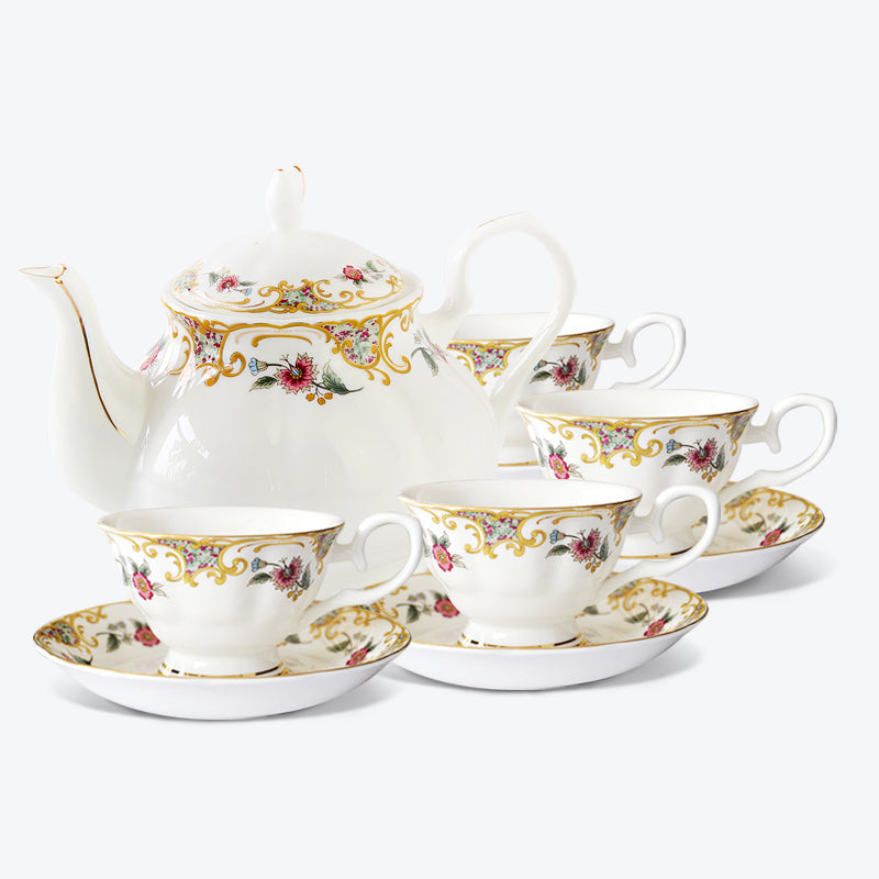 European Flower Fine Bone China Tea Set