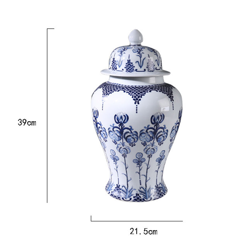 Jingdezhen Blue and White Porcelain Chinoiserie Ginger Jar