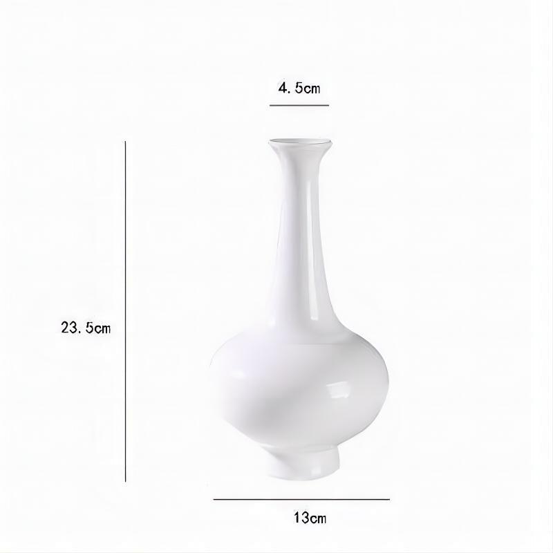 Long Neck Solid Color Ceramic Vase