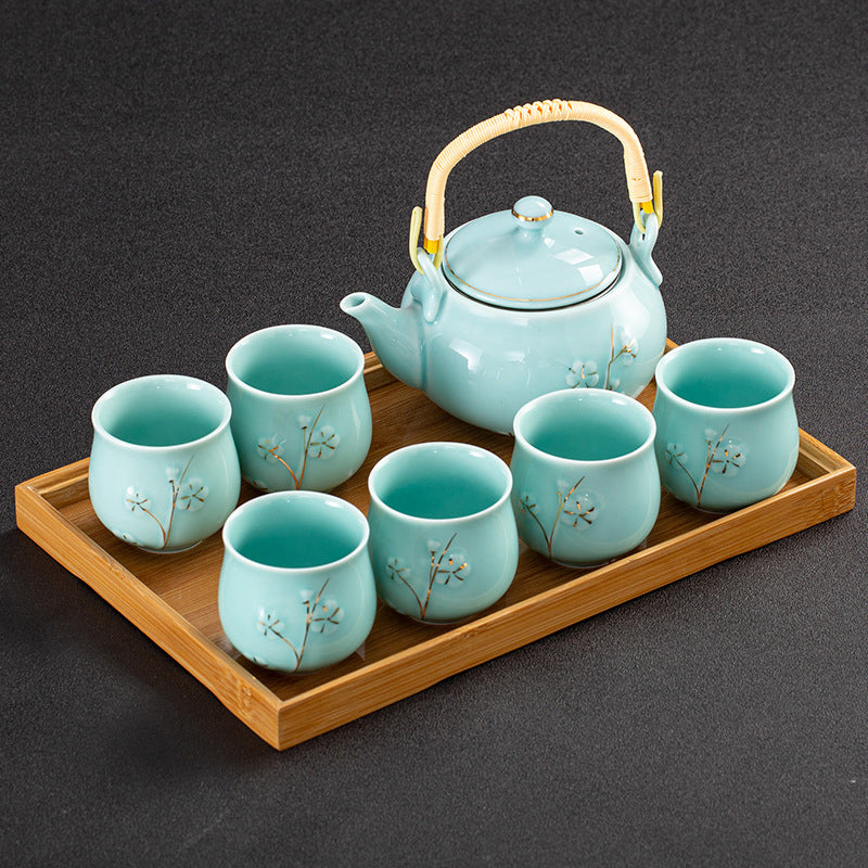 Japanese Plum Blossom Ceramic Tea Set