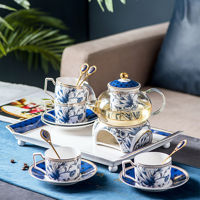 Blue Flower English Bone China Tea Set