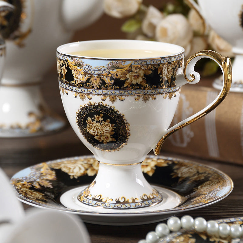 Vintage Gold Flower Bone China Tea Set