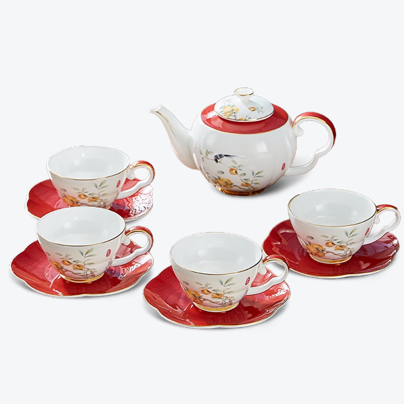 Bone China Persimmon Pattern Tea Set