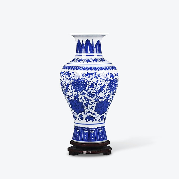 Blue Twig Lotus Porcelain Vase