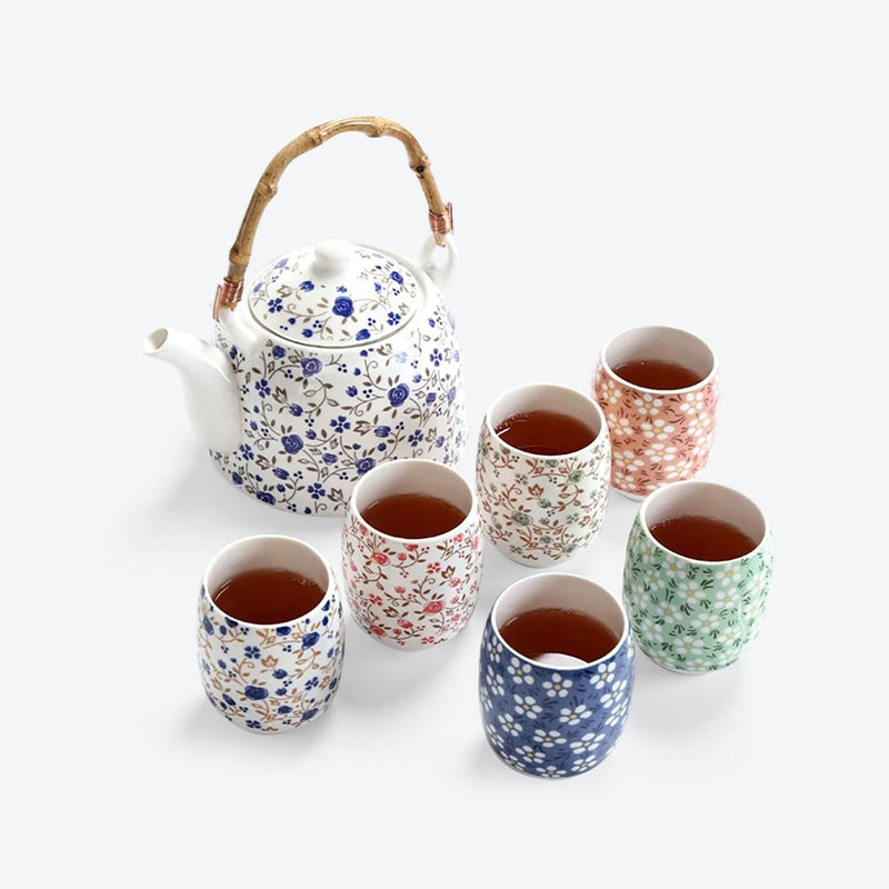 Vintage Flowers Porcelain Coffee Set
