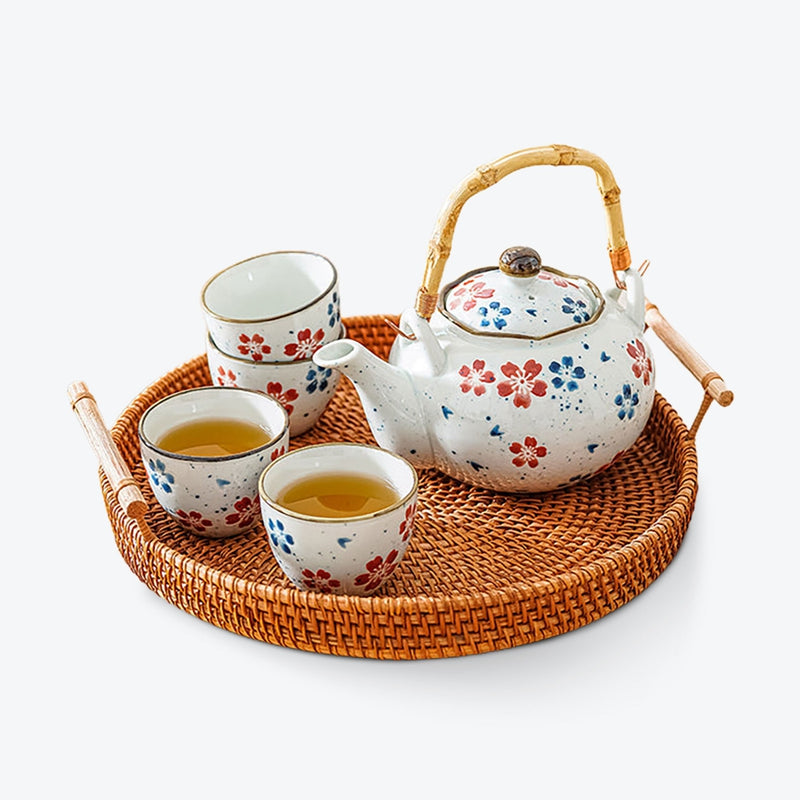 Hand-painted Cherry Blossom Tea Set