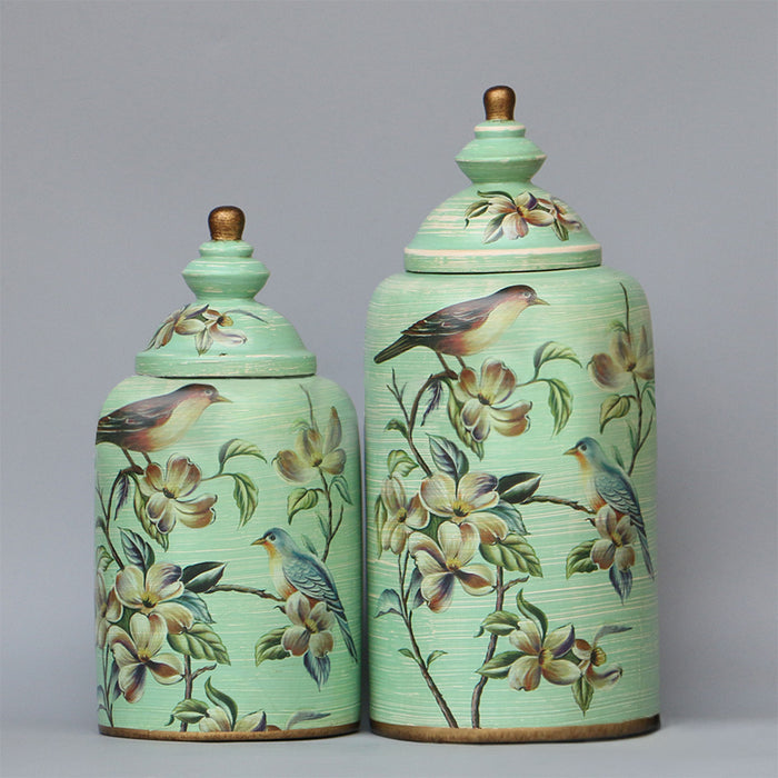 Hand-Painted Bird Traditional Porcelain Jar