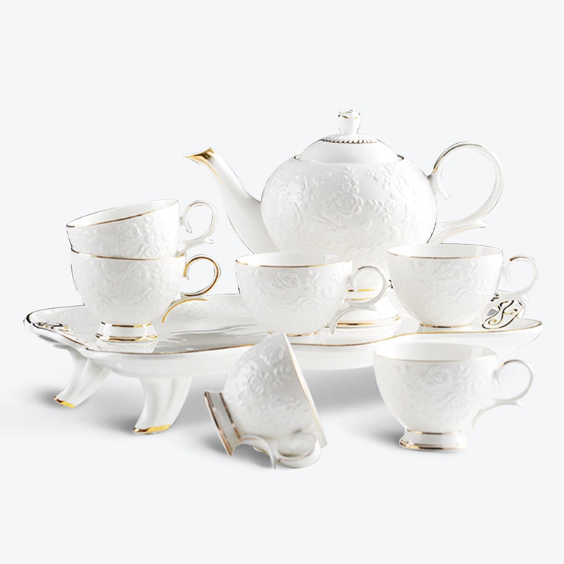 British Relief Floral Tea Set