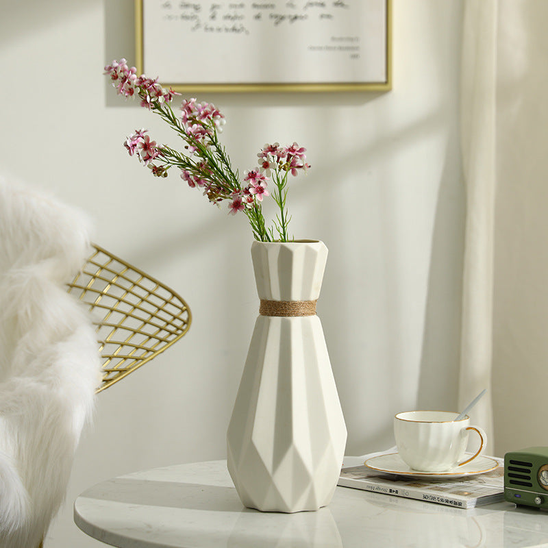 Nordic White Matte Ceramic Vase