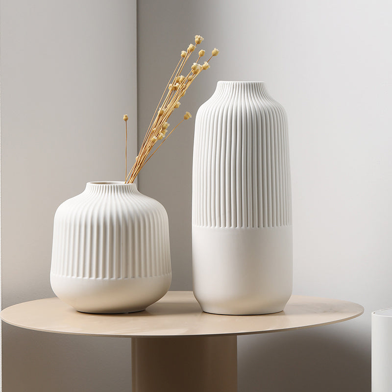 Vertical Striped Ceramic Table Vase