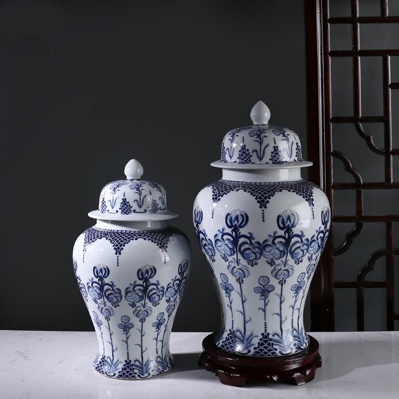 Jingdezhen Blue and White Porcelain Chinoiserie Ginger Jar