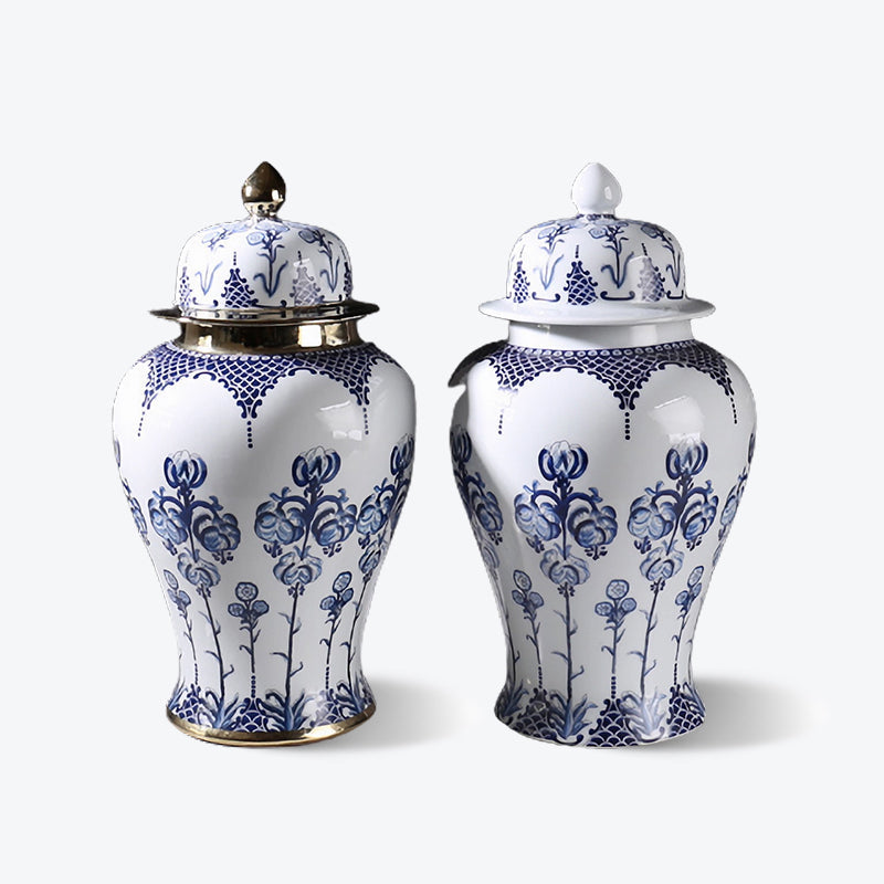 Jingdezhen Blue and White Porcelain Chinoiserie Ginger Jar