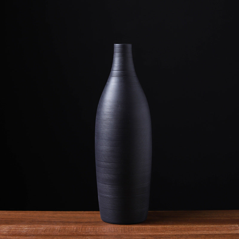 Horizontal Striped Ceramic Vase