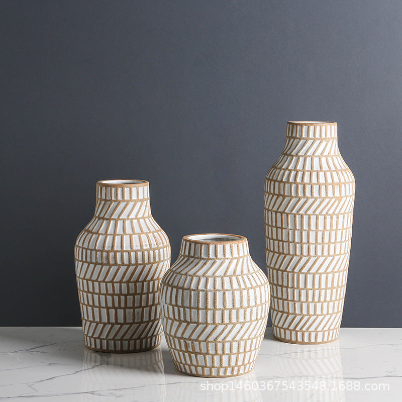 Retro Frosted Ceramic Vase