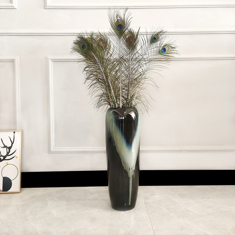 Black Kiln-Glazed Floor Vase