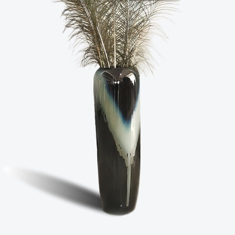 Black Kiln-Glazed Floor Vase