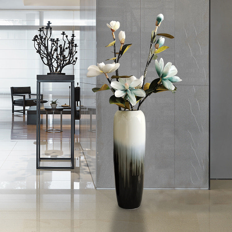 Gray and Black Gradient Floor Vase