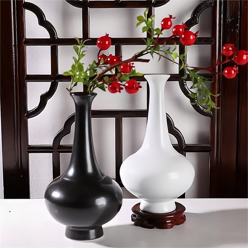 Long Neck Solid Color Ceramic Vase