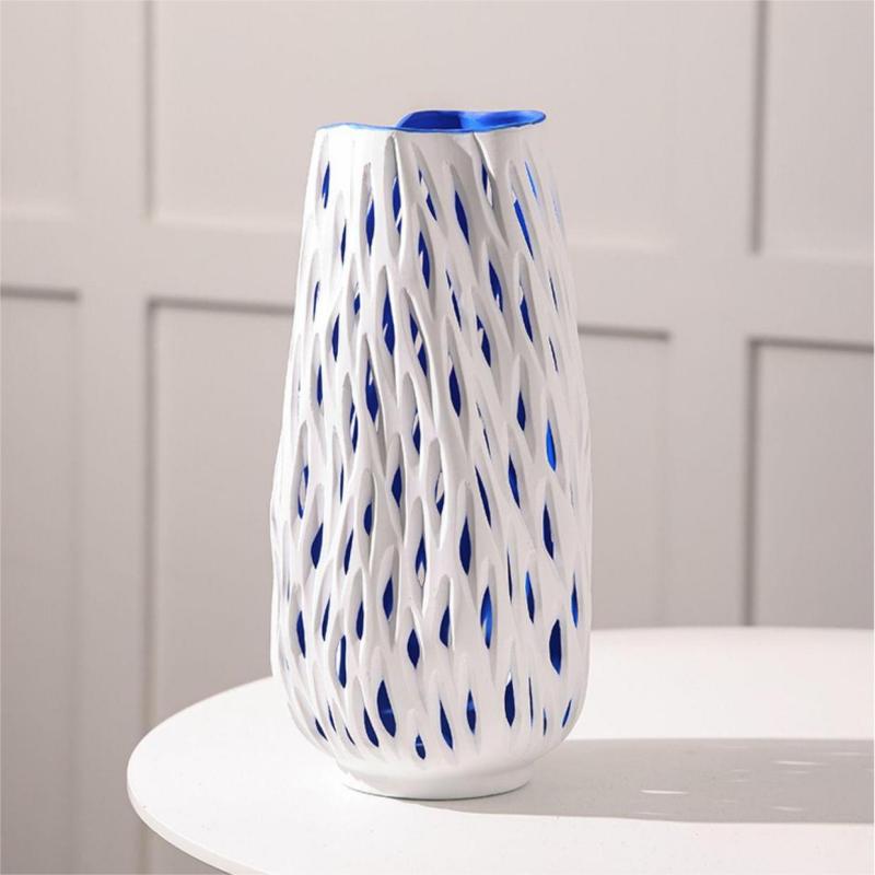 European Style White Hollow Decorative Vase