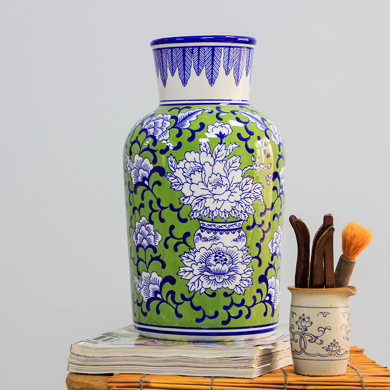 Chinese Tangled Peony Porcelain Vase