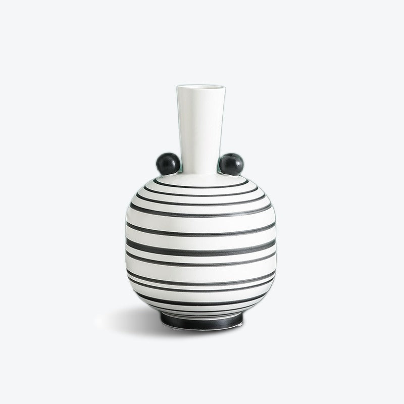 Nordic Horizontal Striped Abstract Art Ceramic Vase