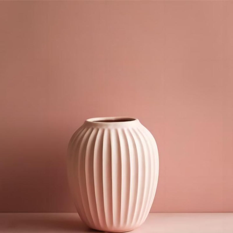 Nordic Simple Vertical Striped Ceramic Vase