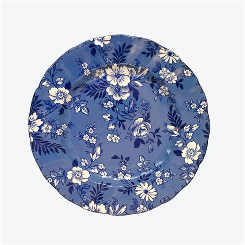 Vintage Floral Wave Edge Dinner Plate