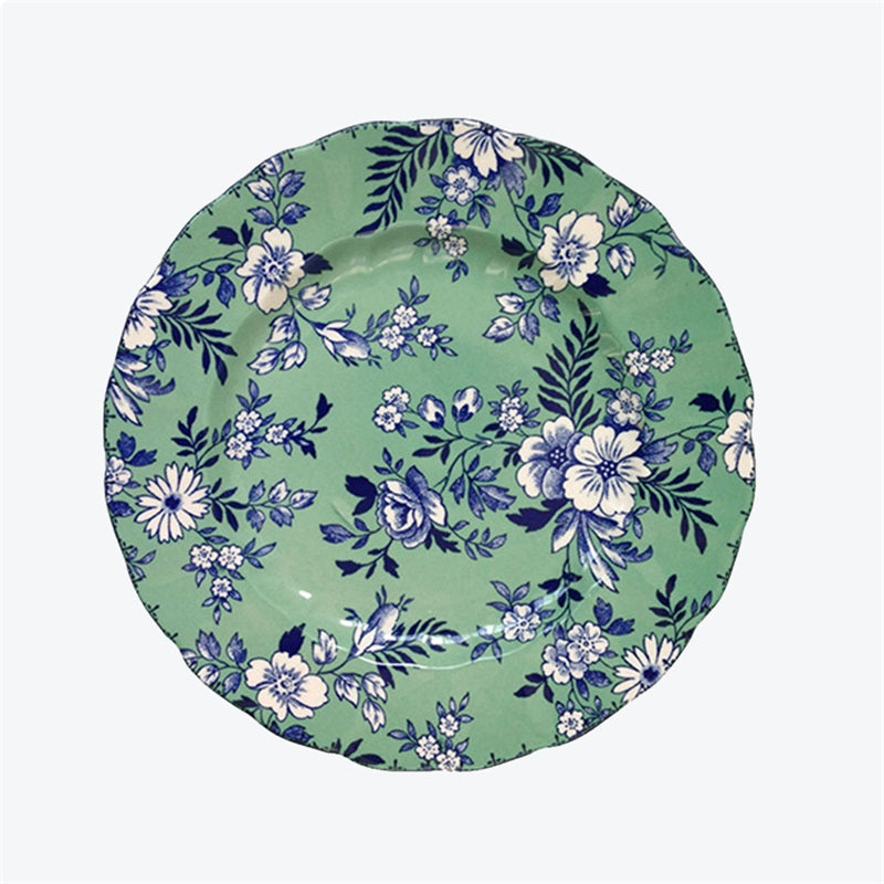 Vintage Floral Wave Edge Dinner Plate