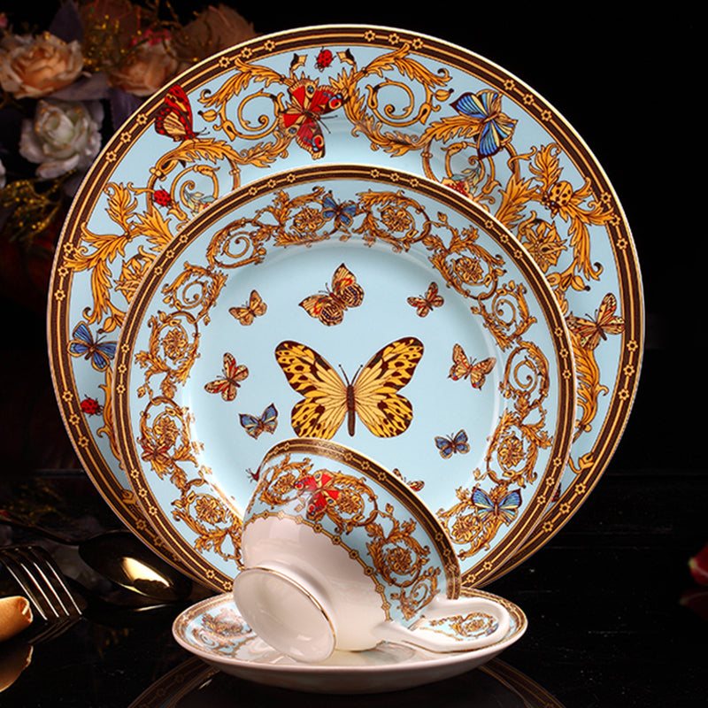 Butterfly Bone China Dinnerset with Coffee Cup,Dinner Plate