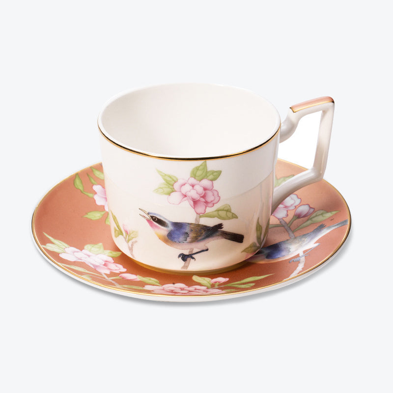 British Flower Bird Bone China Dinnerset with Coffee Cup,Dinner