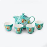 Japanese Seto Yaki Flower Tea Set
