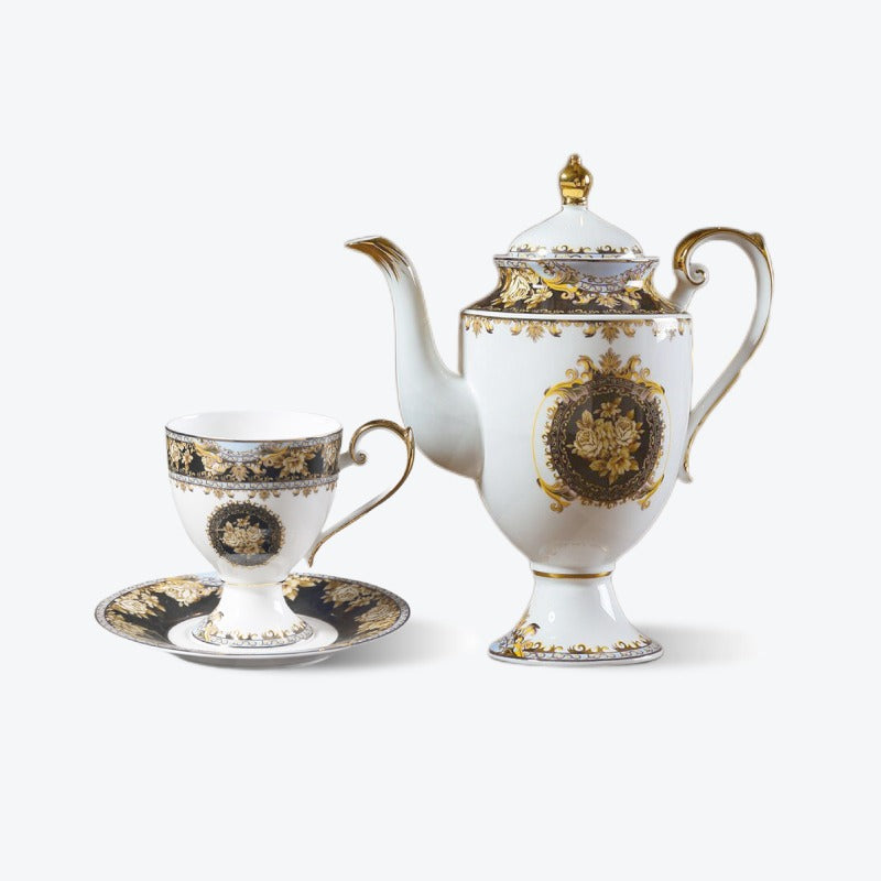 Vintage Gold Flower Bone China Tea Set