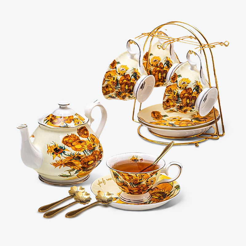 Sunflower Bone China Tea Set